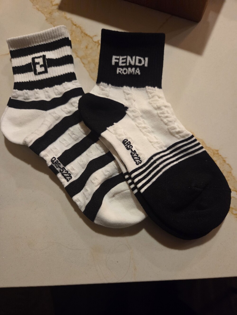 Black & White Striped Lux Ankle Sock Duo 6-10 NWT 2 Pr